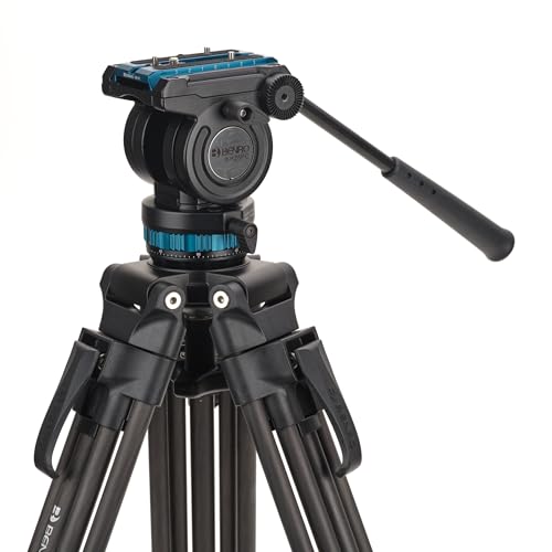 Benro Carbon-Fiber Lightning Lock Video Tripod Kit with KH Fluid Head, 60 mm Bowl, Mid-Level Spreader & Convertible Feet (C572LLKH)