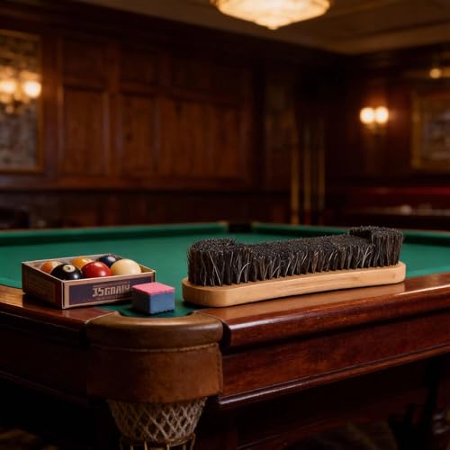 Professional Pool Table Brush 12-Inch | Soft Horsehair Bristles for Gentle & Efficient Cleaning - Reaches Tight Corners & Felt Surface, Essential Billiard Table Maintenance Tool - Image 4