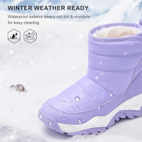 Stelle Toddler Snow Boots Girls Lightweight Warm Winter Shoes(LA,9MT) - image 6