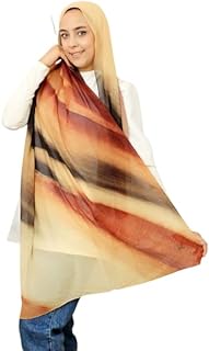 سكارف شيفون مطبوع للنساء متعدد الالوان A112