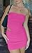 CHYRII Womens Sexy Summer Two Piece Outfits Bandeau Going Out Crop Tops Bodycon Skirt Sets Mini Dress Hot Pink XS
