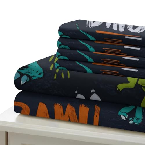 Housse de couette dinosaure 3D pour lit double 2 taies microfibre lavable