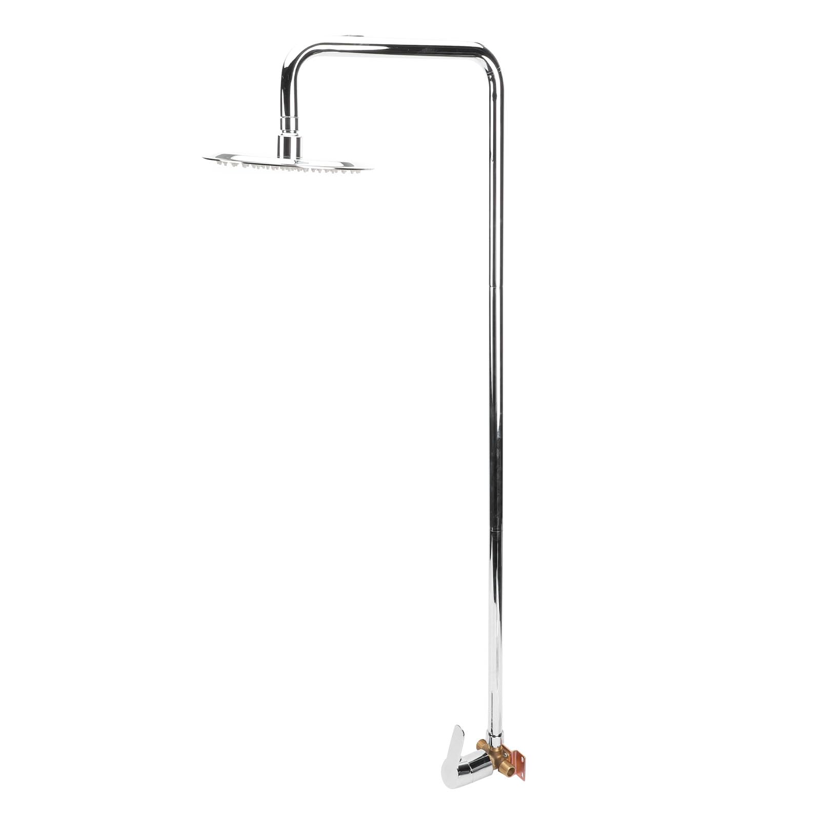 Kit de Ducha Exterior, Cabezal de Ducha Tipo Lluvia de Acero Inoxidable 304 con Acabado Galvanizado, para Patio, Piscina y Playa