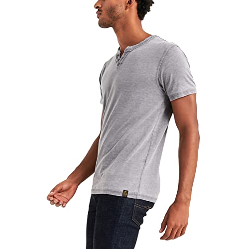 Lucky Brand Men's Venice Burnout Notch Neck Tee Shirt, Frost Grey, Medium #TOP2