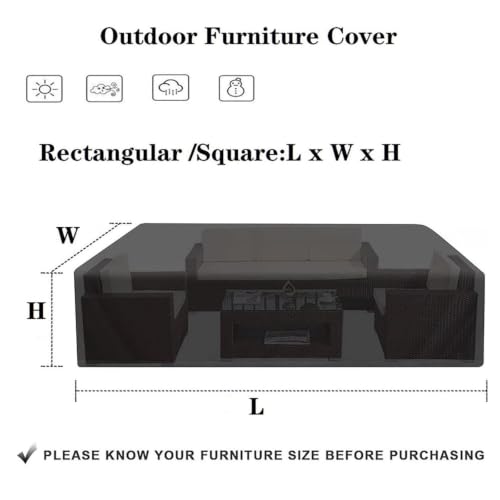 Funda para muebles de patio rectangular: protege el sofá de tu terraza y zona de césped 2