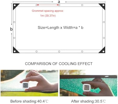 Premium Shade Cloth for Plants - UV-Resistant Shade Netting with Grommets Breathable Sunblock Mesh Tarp for Garden Pergola Available in Green 4×10m (13.1x32.8ft)