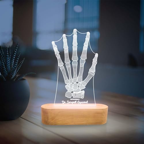 Image of 3D Illusion Personalized Orthopedics Doctor Table Lamp with Cool White Light | Gift for Doctor | Thank You Gift for Doctor