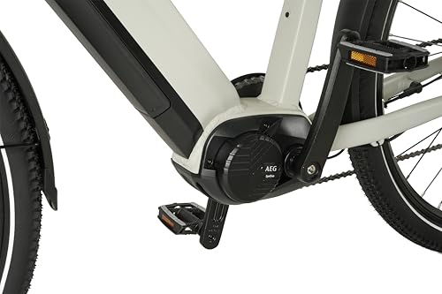 Prophete Entdecker 5.0 E-Bike – 28\ Trekkingrad – Mittelmotor AEG SportDrive II 250 W/100 Nm – 48 V/800 Wh Akku bis 220 km Reichweite – Deore 10-Gang – Hydr. Scheibenbremsen – grau - RH 54 cm