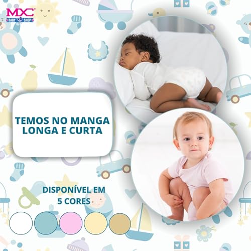 Kit Conjunto Body Calça Mijão Pagão Bebê Liso Menino Menina Manga Longa Antialérgico Malha Algodão C