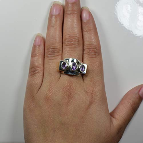 Bague en argent sterling homme avec améthyste violette, pièce de prestige - 6