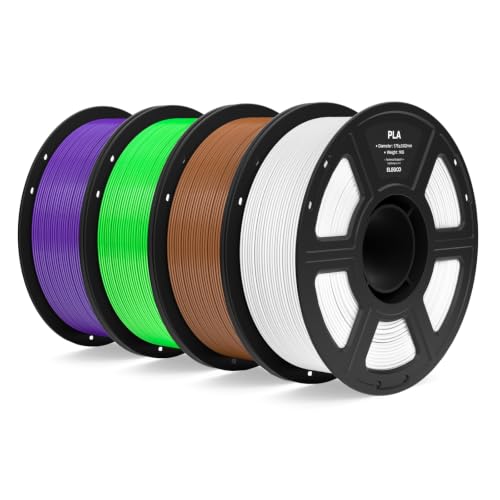 Image of ELEGOO PLA 3D Printer Filament Bundle 4KG White /Brown /Neon Green /Purple | 1.75mm Dimensional Accuracy + /- 0.02mm, 4pcs 1kg Spools, Fit Most FDM 3D Printers