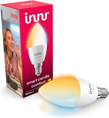 innr Zigbee Smart Lampe E14, funktioniert mit Hue* und Alexa (Bridge erforderlich), Warmweiß bis Kaltweiß, Smart Home Glühbirne, Kerze, Dimmbar, 1 Stück