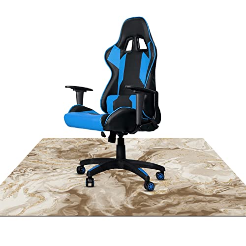 Bsmathom Office Chair Mat For Hardwood & Tile Floor, 48"X36" Abstruct Computer Chair Mat For Carpet, Anti-Slip Floor Protector Rug, Multi-Purpose Desk Chair Mat For Home Office(48"X36", Beige) #TOP6