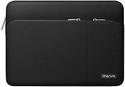 MOSISO 360 Protective Laptop Sleeve Compatible with MacBook Air/Pro,13-13.3 inch Notebook,Compatible with MacBook Pro 14 2023-2021 A2779 M2 A2442 M1, Polyester Bag with 2 Front Separate Pockets, Black