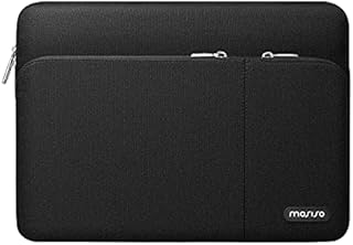 MOSISO 360 Protective Laptop Sleeve Compatible with MacBook Air/Pro,13-13.3 inch Notebook,Compatible with MacBook Pro 14 2023-2021 A2779 M2 A2442 M1, Polyester Bag with 2 Front Separate Pockets, Black