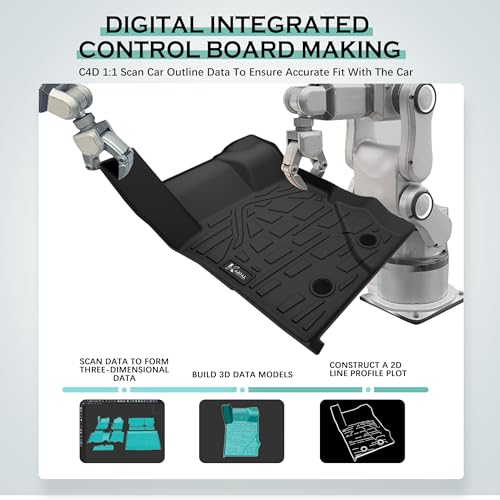 Image of KARPAL Floor Mats for 2021-2026 Ford Bronco 4 Door (Not for Sport), Upgraded TPE All Weather Custom Fit Ford Bronco Accessories Floor Liner & Cargo Liner & Backrest Mat Full Sets