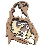 Décoration de bureau aigle : fabriquée en bois robuste, cette statue d'aigle est sûre et pratique pour une utilisation