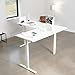 VIVO Electric Height Adjustable 77 x 71 inch Corner Stand Up Desk, 2 White 30 inch Deep Table Tops, White Frame, Memory Controller, L-Shaped Workstation, 3E Series, DESK-KIT-3E7W