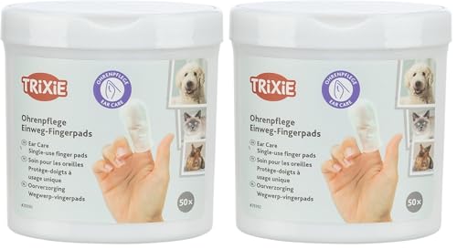 TRIXIE 29392 Ear Care Ohrenpflege, Fingerpads, 50 Stück (2er Pack)