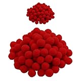 FDGGT 100 Uds Pompones De Poliéster Rojo Accesorios De Ropa Materiales Artesanales DIY Decoración Creativa De Pompones