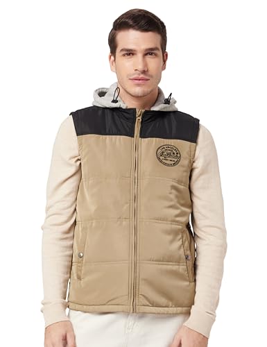 Image of Max Men Polyester Colorblocked Hooded Standard Length Puffer Jacket