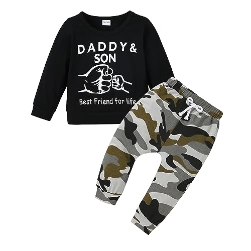 YALLET4-5T Baby Boy Clothes Toddler Fall Winter Outfit Letter Print Long Sleeve Clothing 2PC Infant Hoodie Sweatshirts + Pants Set