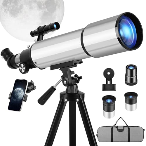 Télescope d'astronomie débutants pour adultes réglage facile sans vibration avec trépied