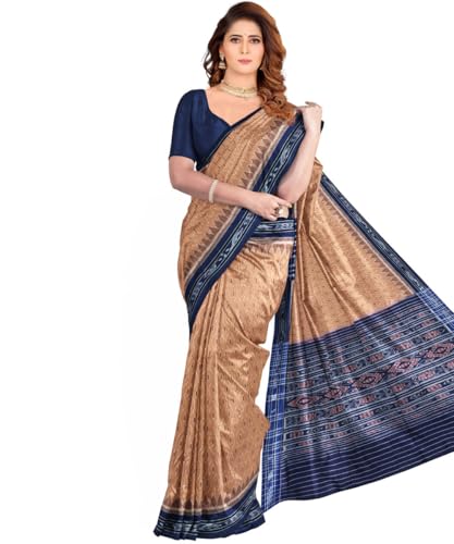 Image of Nuapatna Cotton Saree of Odisha Ikkat Orissa Traditional Handloom Sari | Bomkai | Pata | Nuapatana | sambalpuri saree | khandua patta sare | without Blouse S9