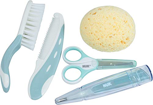 NUK Coffret Soin pour Bébé | Brosse, Pair de Ciseaux, Thermomètre Électronique, Éponge, Peigne | 5 Pièces – Image 3