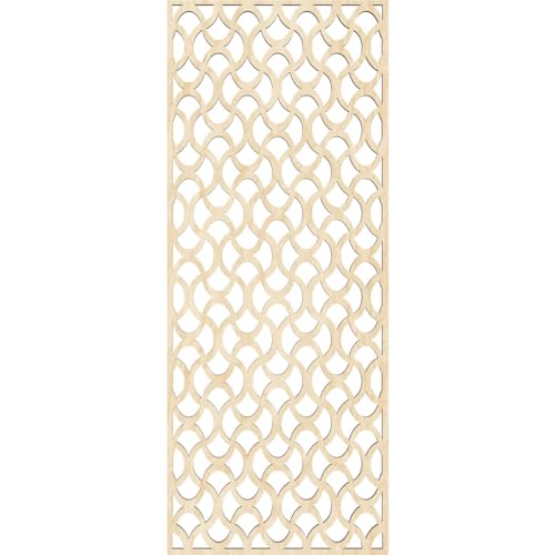 Image of Resort Decorative Pierced Fretwork Wood Wall Panels, 9 3 /8 inchW x 24 3 /8 inchH x 1 /4 inchT, Birch