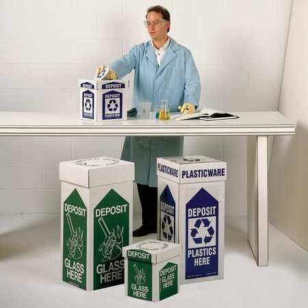 Glass Disposal Box, Benchtop, 8x8x10", PK6