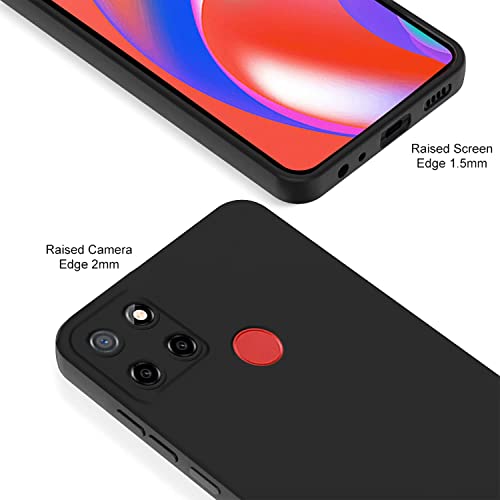 Image of Pikkme Back Cover for Realme Narzo 30A /Realme Narzo 20 /Realme C25s / Realme C25 / C12 | Slim Soft Matte Silicone Cover with Camera Protection & Shockproof Bumper Case (Black)