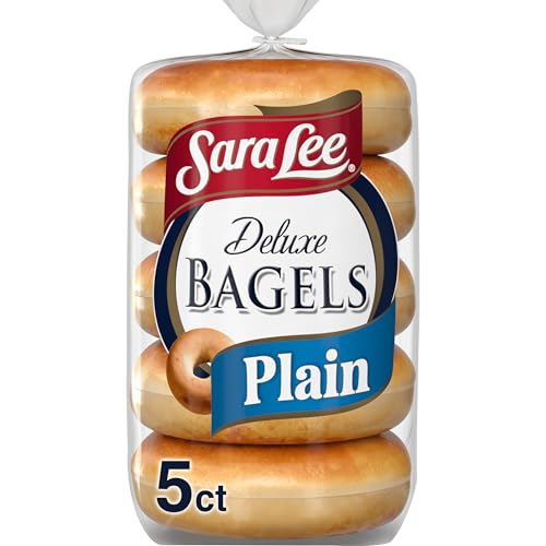 Sara Lee Deluxe Plain Bagels, 5 count, (3.34 oz Each), Bagels, 16.7 oz Bag