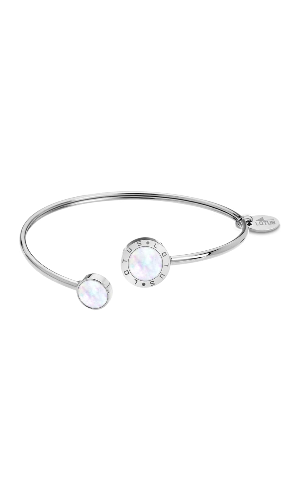 LOTUSLS1837-2/1 D2JLS1837-2-1 - Pulsera de acero inoxidable con círculo para mujer, brazalete plateado, un bonito regalo para Navidad, cumpleaños, día de San Valentín