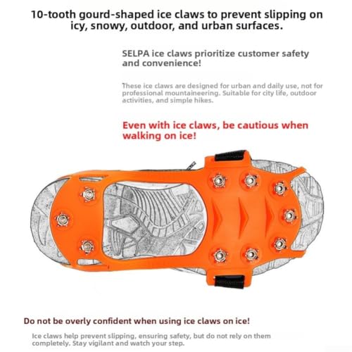 Crampones de 10 dientes antideslizantes para caminar seguro en nieve y hielo 4