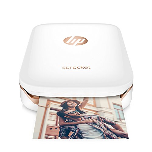 HP Sprocket Portable Photo Printer, Print Social Media Photos on 2x3 Sticky-Backed Paper - White (Renewed)