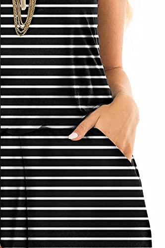 Womens Basic Sleeveless Spaghetti Strap Long Rompers Sexy Striped Lounge Pajama Tank Tops Jumpsuit Black Striped Large #TOP4