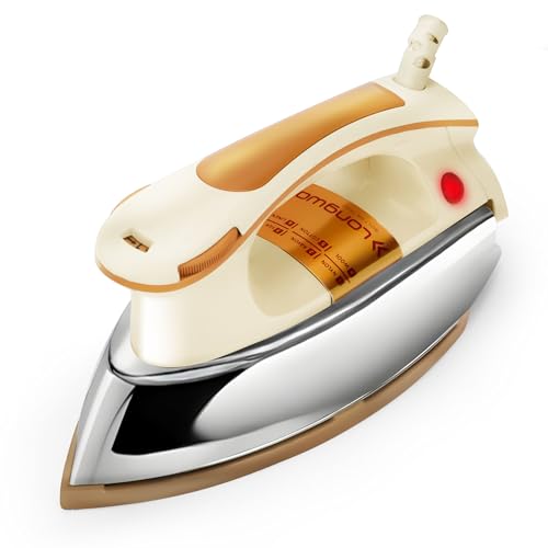 Image of Longway Plancha Heavy Weight Non-Stick Teflon Coated Dry Iron, Electric Iron for Clothes (1200 Watt, Ivory, 2 Years Warranty)