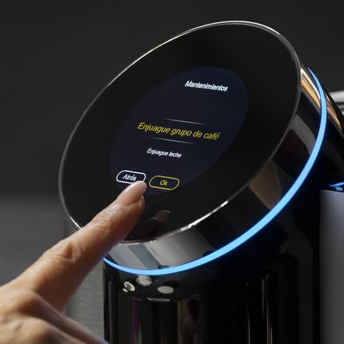 Cecotec Cafetière tactile super-automatique Cremmaet Spin. Expresso, 1450W, 15 bars, écran TFT, Thermoblock, nettoyage auto, réservoir 290g café, 1,5L d'eau, 600ml lait.
