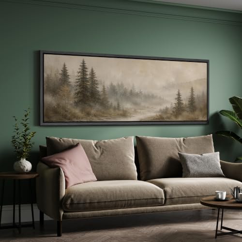 Image of MUDECOR Large Framed Canvas Print Wall Art Pine Stream for Living Room