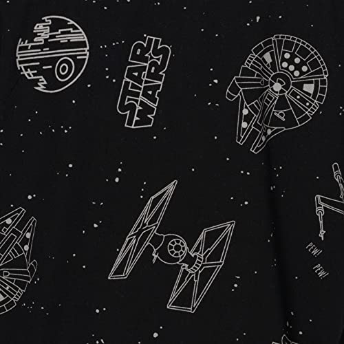 Star Wars Millennium Falcon Tie Fighter X-Wing Resistance Big Boys Button Down Shirt Black 10-12 #TOP3
