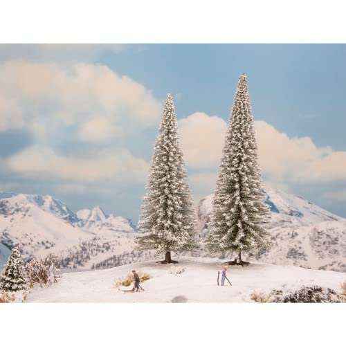 NOCH-Snowy Fir Trees 2 Pieces, 18 und 20 cm High Abetos nevados, Colores. (21966)