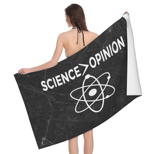 KWQDOZF Science is Greater Than Opinion Toalla de Playa de Microfibra Resistente a la Arena, Absorbe el Agua, Toalla de Playa, para Playa, Piscina, Camping