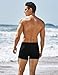 COOFANDY Men's Bathing Suit Tight Summer Swim Shorts 3 inch Square Leg Boxer Swim Briefs Swimsuit Black XXL
