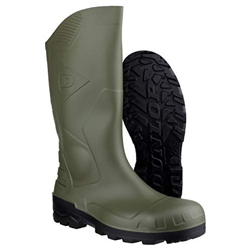 DUNLOP Devon Sicherheits-Gummistiefel, Unisex, Grün/Schwarz