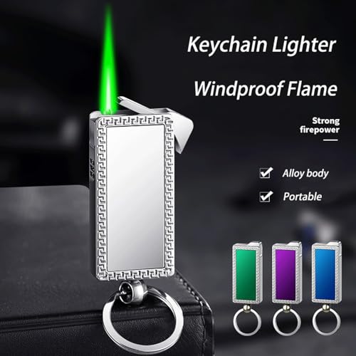 Encendedor ajustable a butano, resistente al viento, metal negro miniatura 3