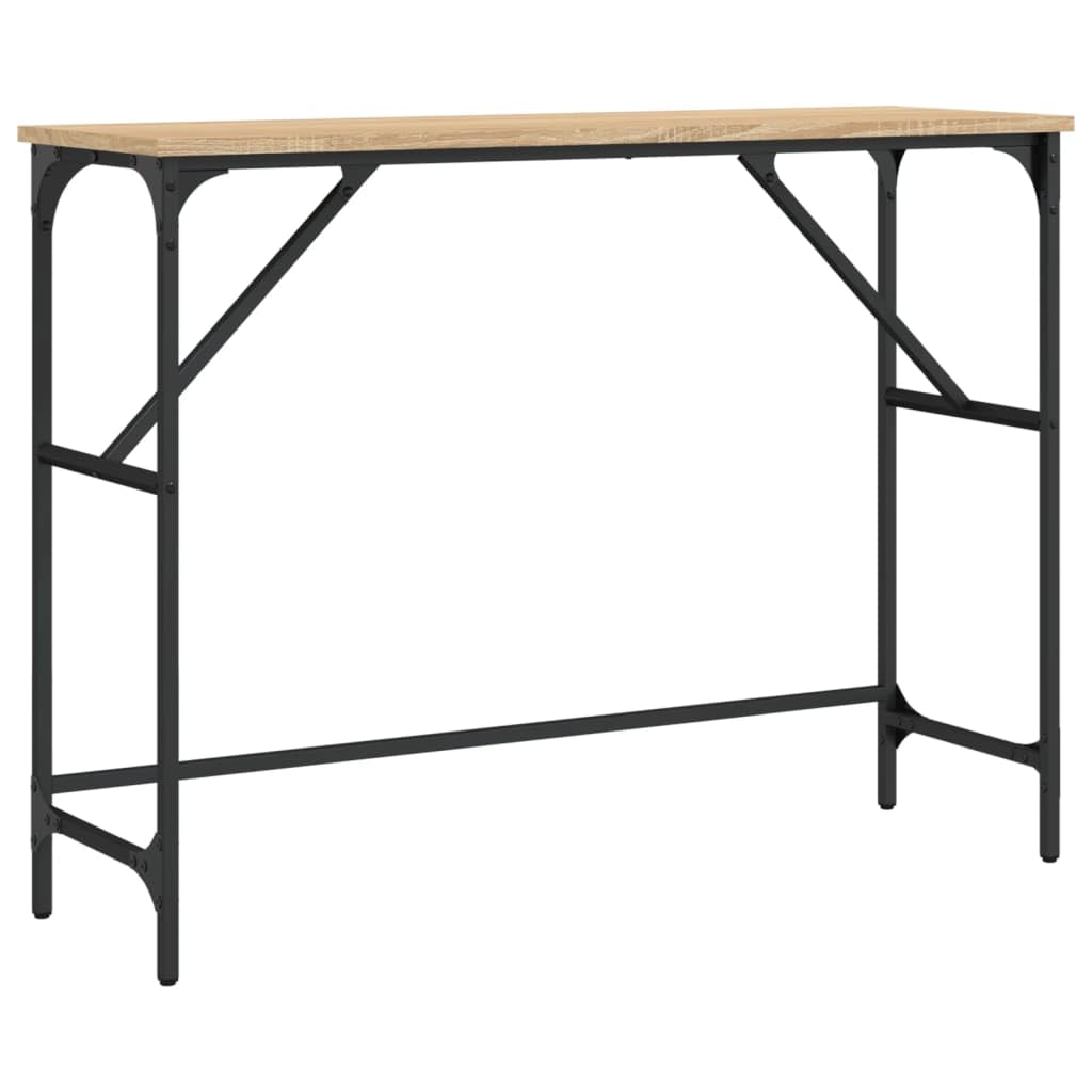 Tavolo consolle in rovere Sonoma, 100 x 32 x 75 cm, telaio in