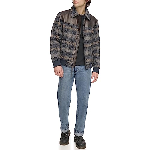 Image of Levi's Men's Mixed Media Western Plaid Bomber Jacket