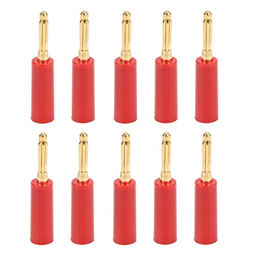 Conector banana 4mm con chapas doradas y tornillo cerrado para audio sin pérdidas