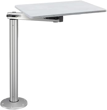 Manufacturers Select ITC RV Side Table with MOD with Cypress Floor Mount Table Leg System Roman Marble Table Top w/Silver MOD with Cypress Table Leg